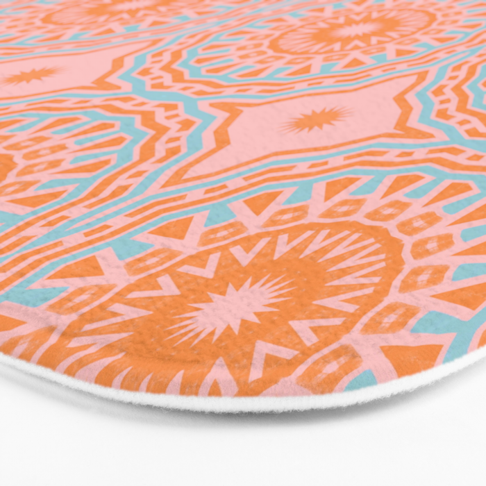 Coral Mandala Pattern Bath Mat Gallery Image 3