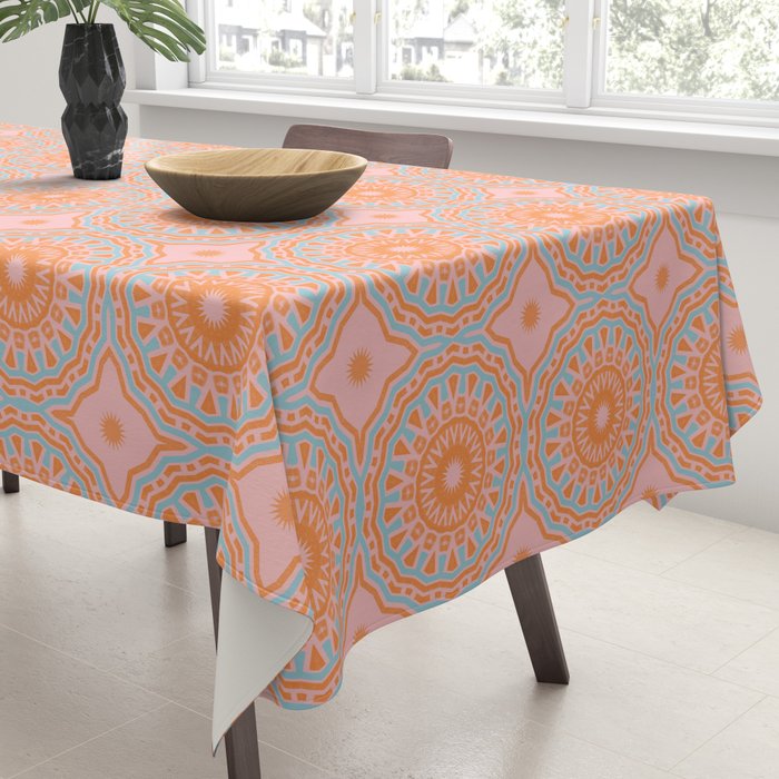 Coral Mandala Pattern Tablecloth Gallery Image 3