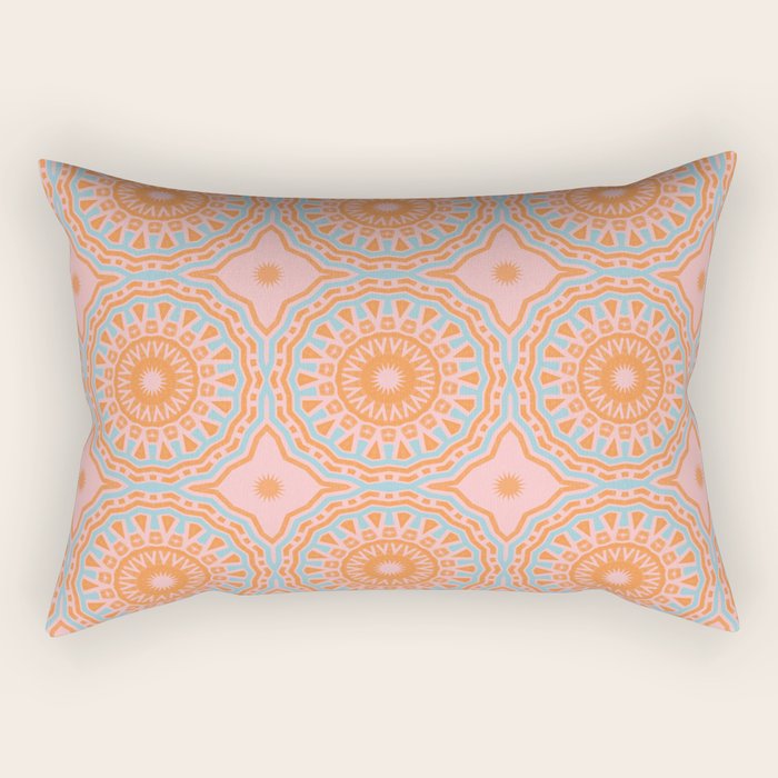 Coral Mandala Pattern Rectangular Pillow Gallery Image 2