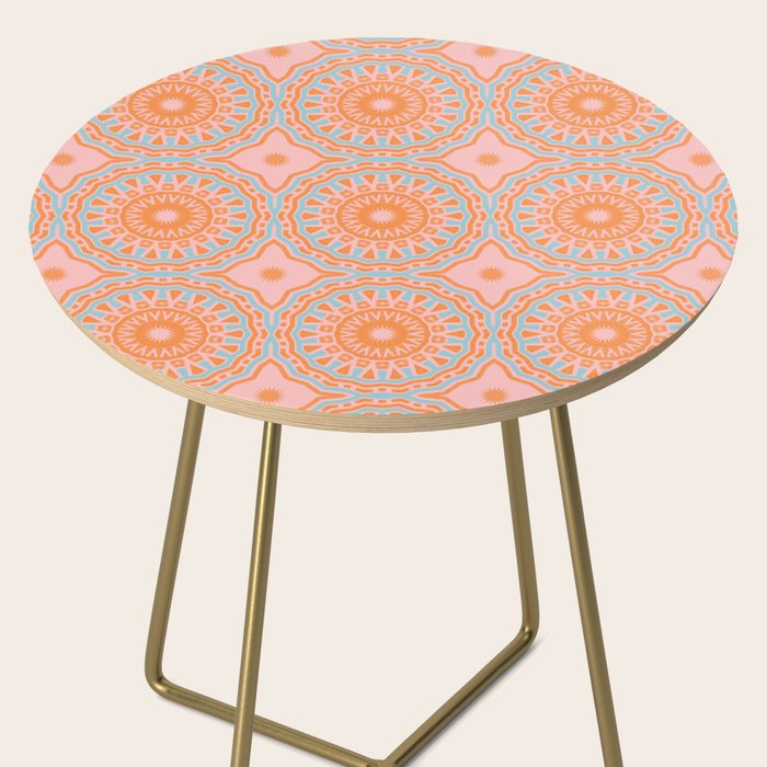 Coral Mandala Pattern Side Table Gallery Image 2