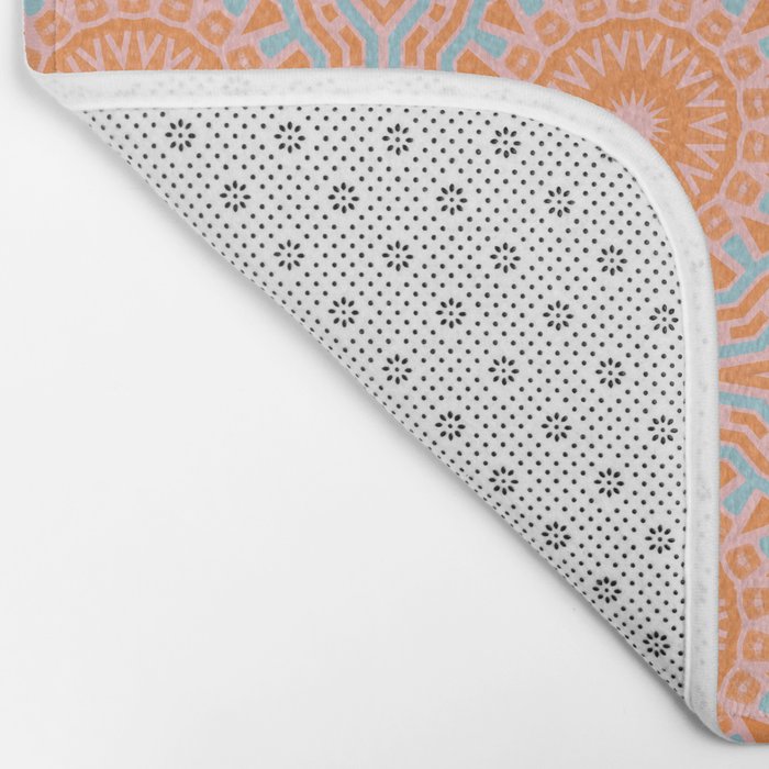 Coral Mandala Pattern Bath Mat Gallery Image 2