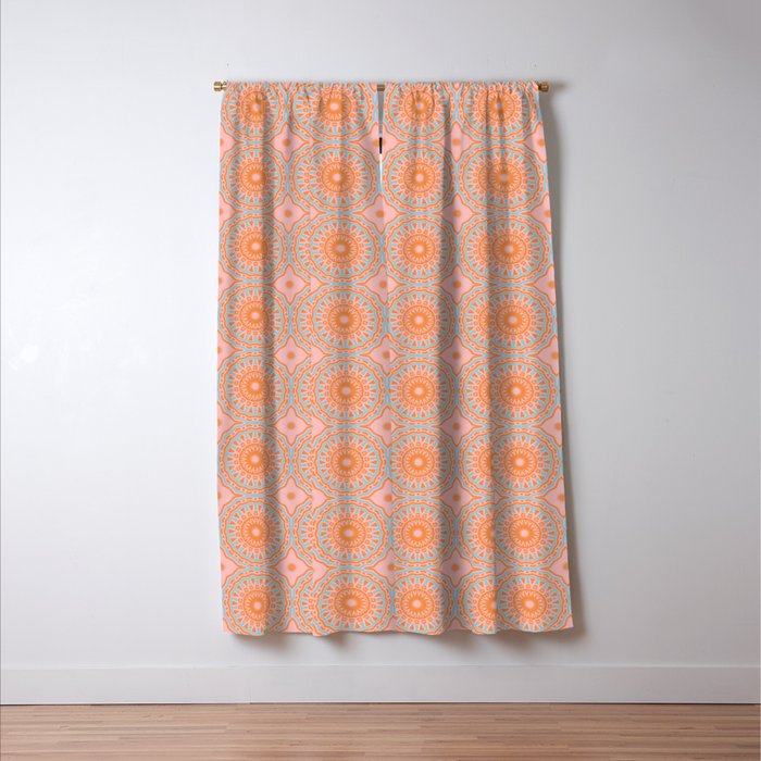 Coral Mandala Pattern Window Curtain Gallery Image 3
