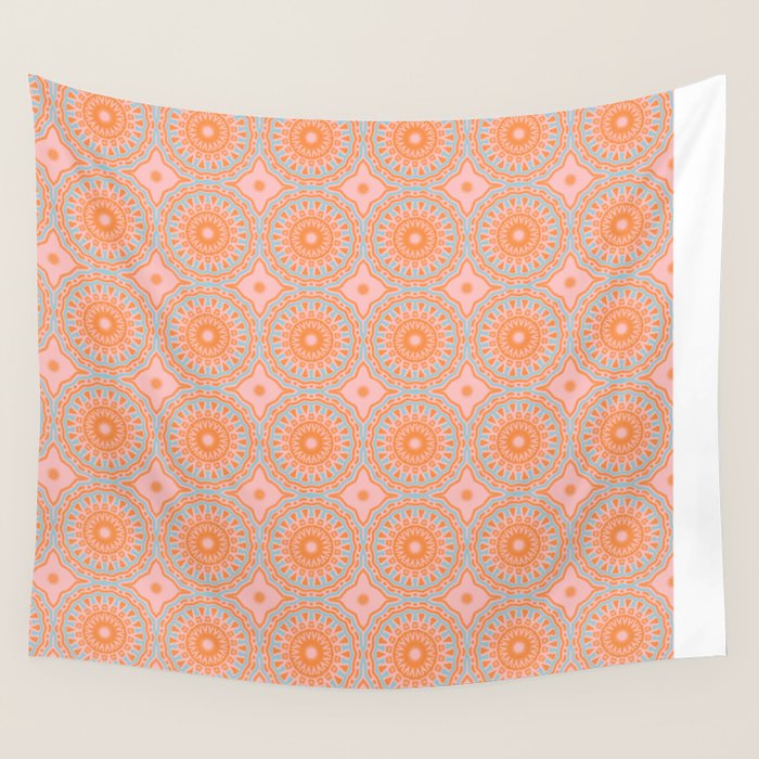 Coral Mandala Pattern Wall Tapestry Gallery Image 1