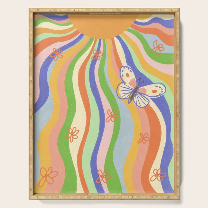 Vibrant rays Serving Tray Gallery Image 1