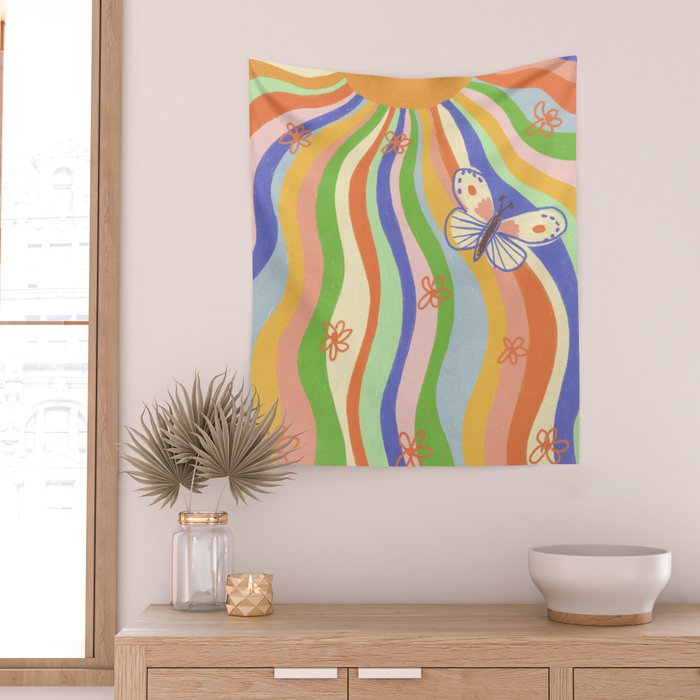 Vibrant rays Wall Tapestry Gallery Image 2