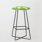 Large Summer Green Retro Flowers White Background Fresh Mood #decor #society6 #buyart Stool Gallery Image 1