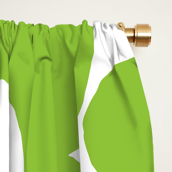 Large Summer Green Retro Flowers White Background Fresh Mood #decor #society6 #buyart Window Curtain Gallery Image 2