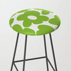 Large Summer Green Retro Flowers White Background Fresh Mood #decor #society6 #buyart Stool Gallery Image 2