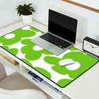 Large Summer Green Retro Flowers White Background Fresh Mood #decor #society6 #buyart Desk Mat Gallery Image 2
