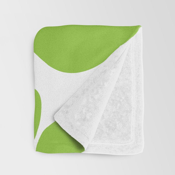 Large Summer Green Retro Flowers White Background Fresh Mood #decor #society6 #buyart Throw Blanket Gallery Image 3