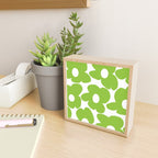 Large Summer Green Retro Flowers White Background Fresh Mood #decor #society6 #buyart Mini Art Print Gallery Image 2