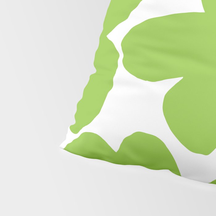 Large Summer Green Retro Flowers White Background Fresh Mood #decor #society6 #buyart Pillow Sham Gallery Image 4