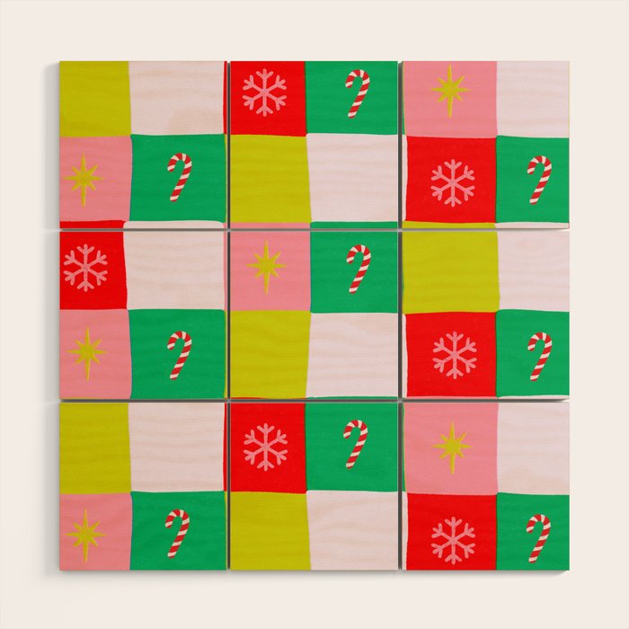 Jolly Checkerboard Wood Wall Art Gallery Image 1
