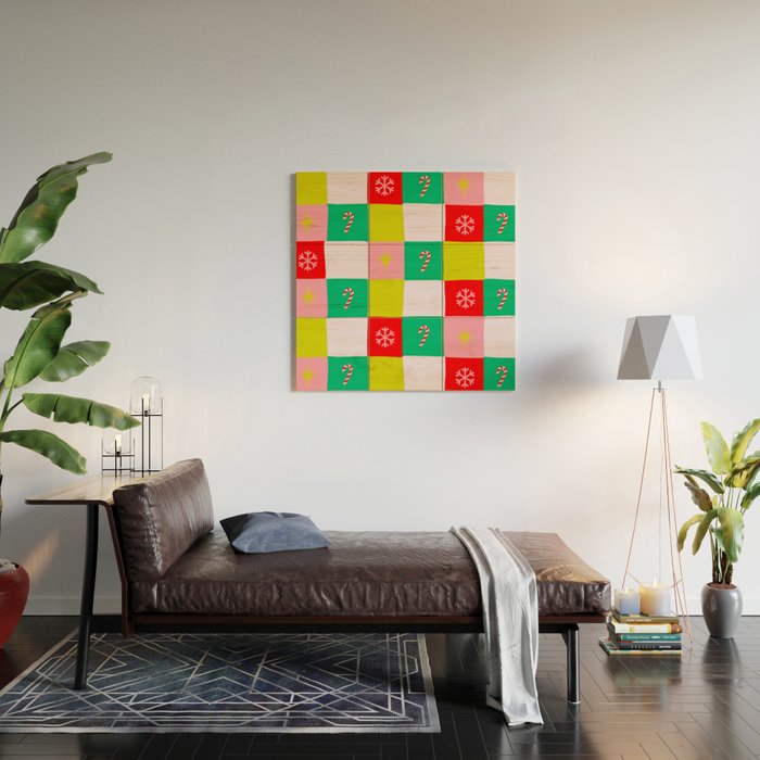 Jolly Checkerboard Wood Wall Art Gallery Image 2