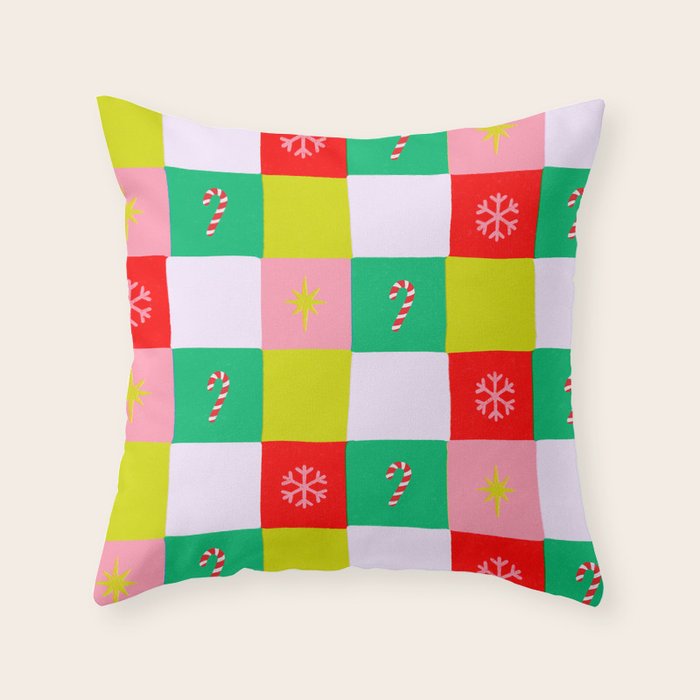 Jolly Checkerboard Throw Pillow Gallery Image 1