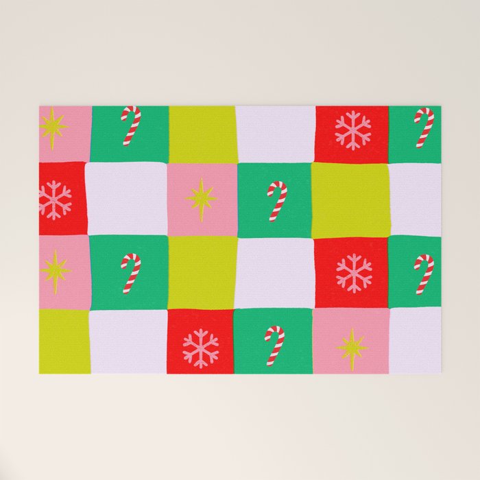 Jolly Checkerboard Welcome Mat Gallery Image 1