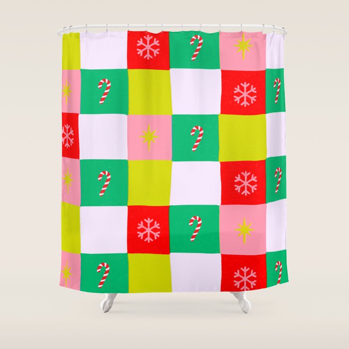 Jolly Checkerboard Shower Curtain Gallery Image 1