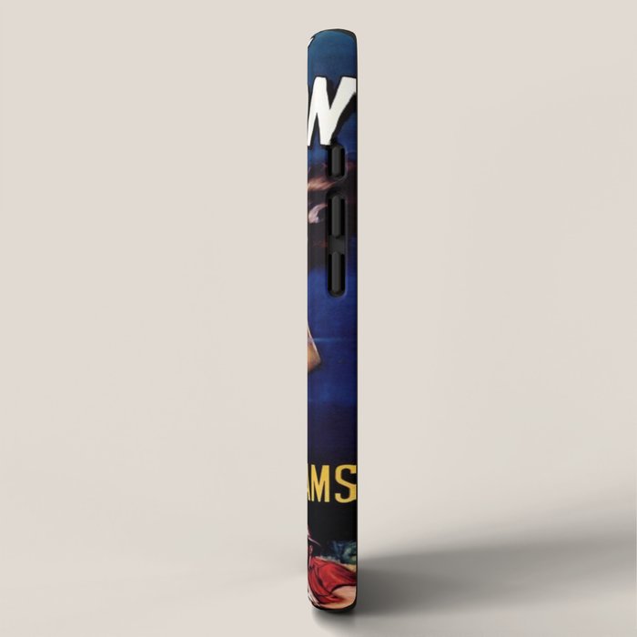 Vintage Creature from the Black Lagoon horror movie lobby theatrical poster card No. 1 blue iPhone Case Gallery Image 2