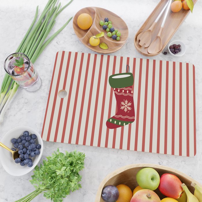 Christmas Stocking Red Cutting Board Gallery Image 2