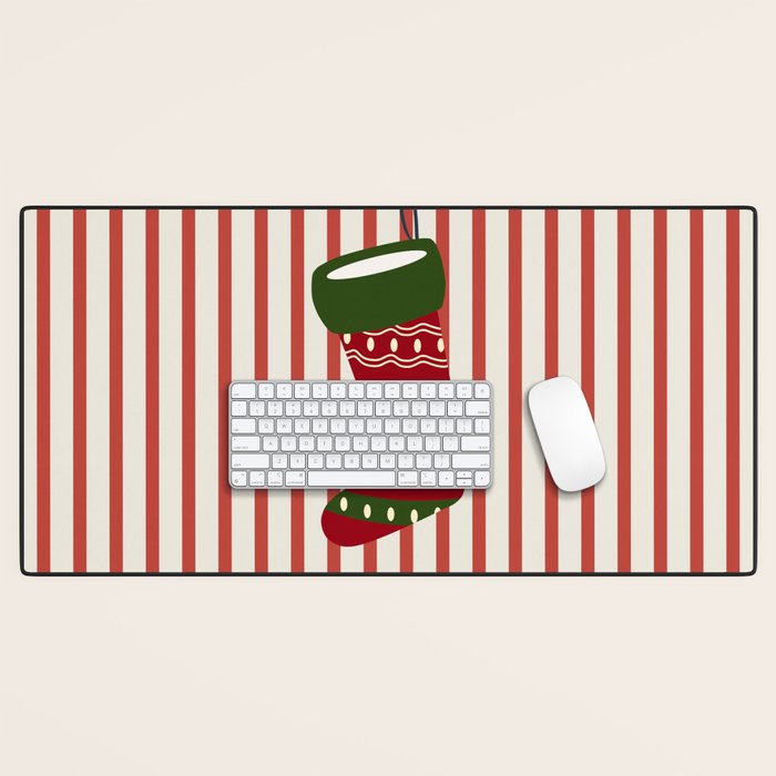 Christmas Stocking Red Desk Mat Gallery Image 1