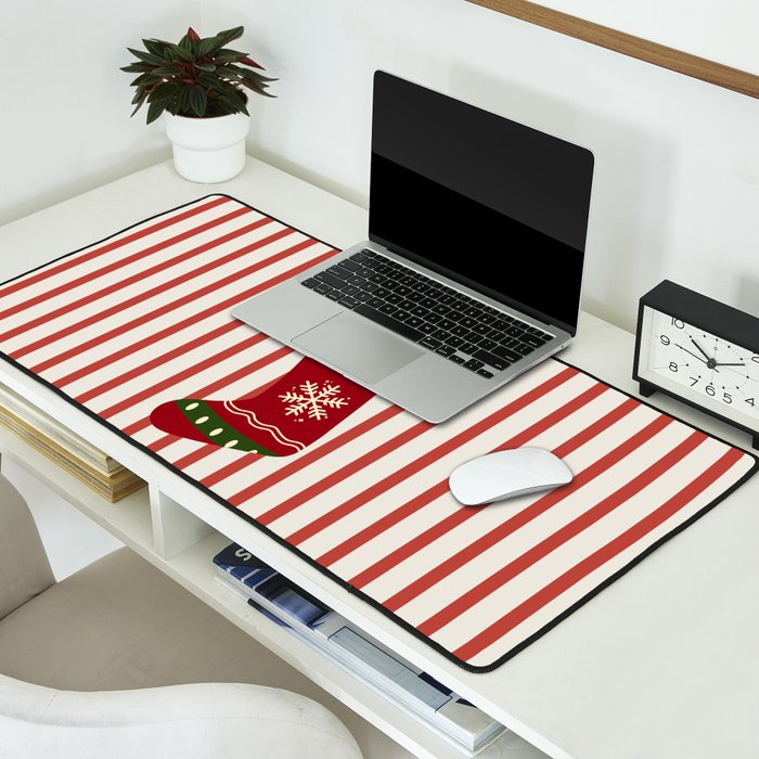 Christmas Stocking Red Desk Mat Gallery Image 2