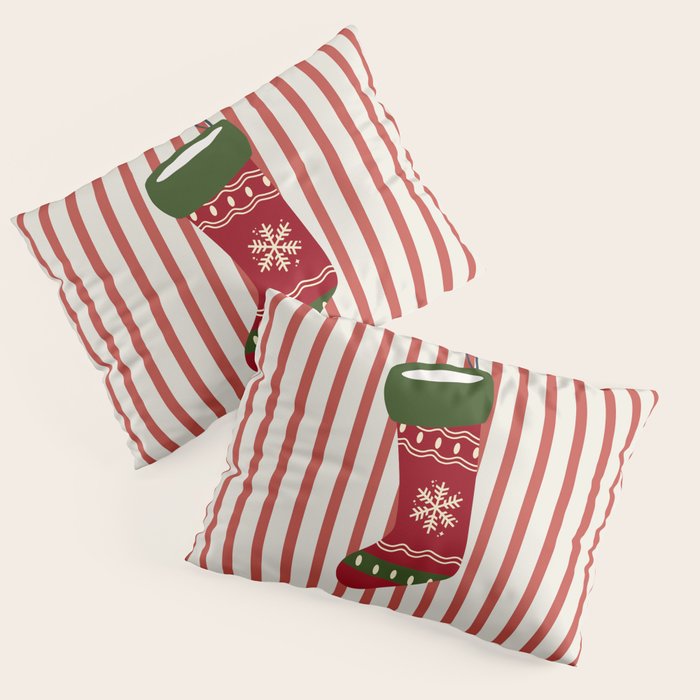 Christmas Stocking Red Pillow Sham Gallery Image 3