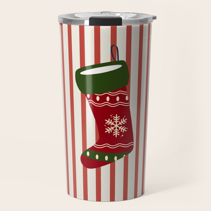 Christmas Stocking Red Travel Mug Gallery Image 1