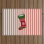 Christmas Stocking Red Outdoor Rug Gallery Image 1