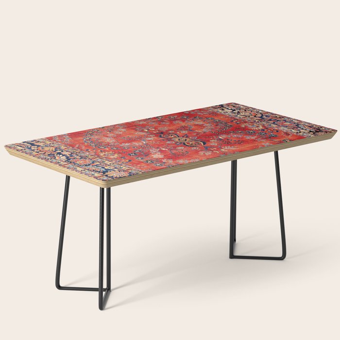 Sarouk Arak West Persian Carpet Print Coffee Table Gallery Image 1