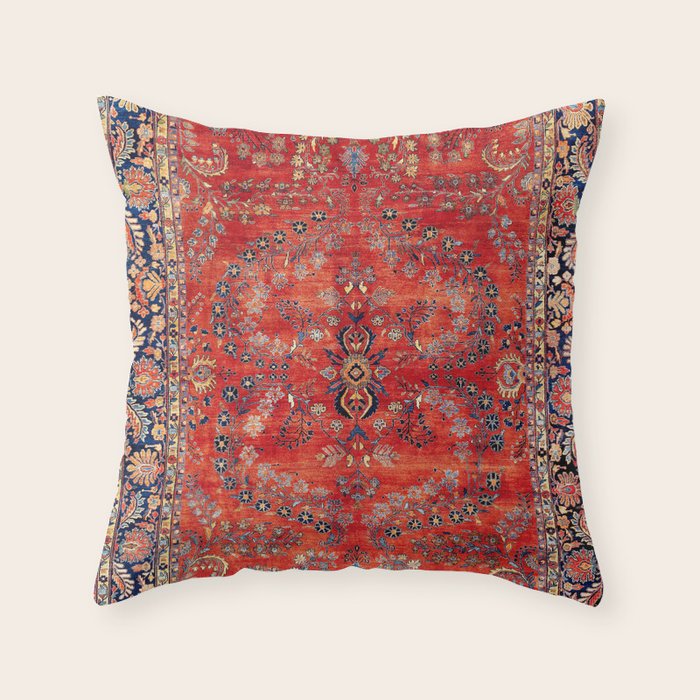 Sarouk Arak West Persian Carpet Print Throw Pillow Gallery Image 6