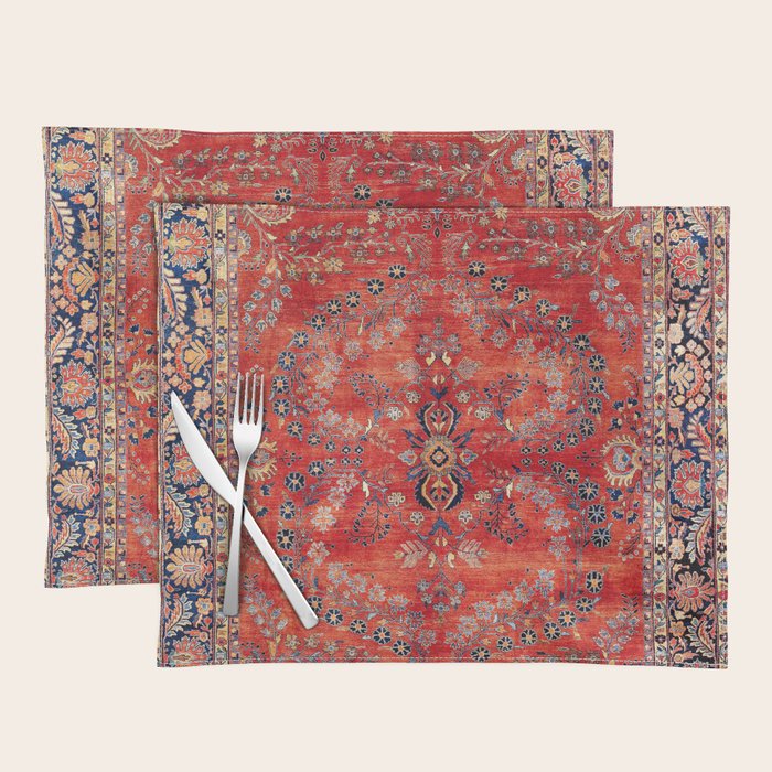 Sarouk Arak West Persian Carpet Print Placemat Gallery Image 1