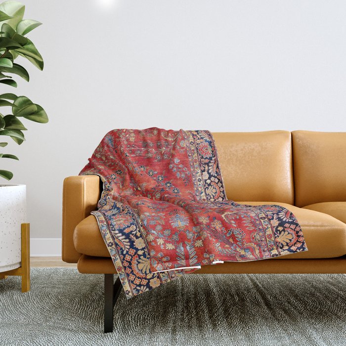 Sarouk Arak West Persian Carpet Print Throw Blanket Gallery Image 1