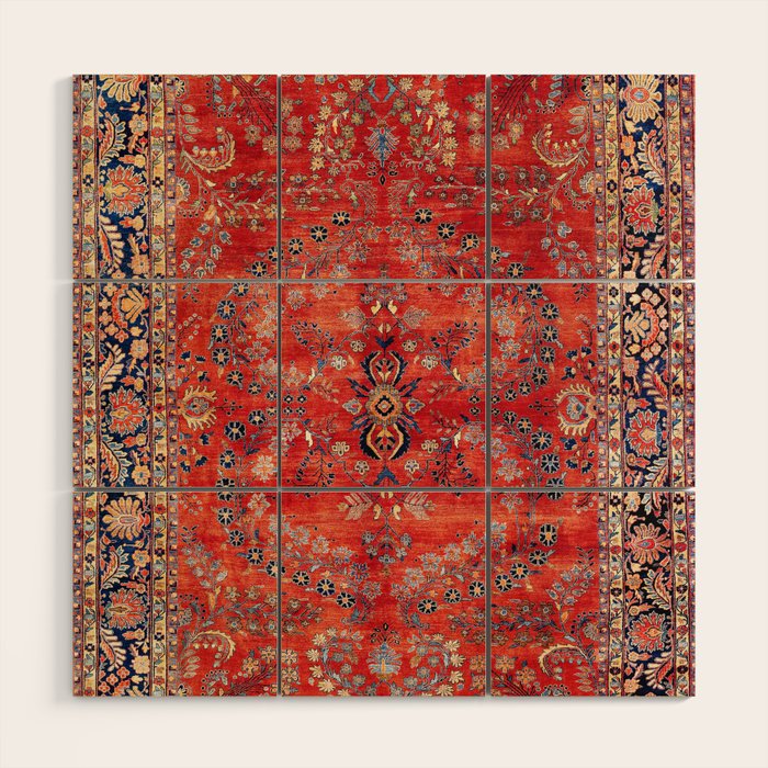 Sarouk Arak West Persian Carpet Print Wood Wall Art Gallery Image 1