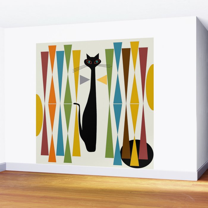 Mid-Century Modern Art Cat 2 Wall Mural Gallery Image 2