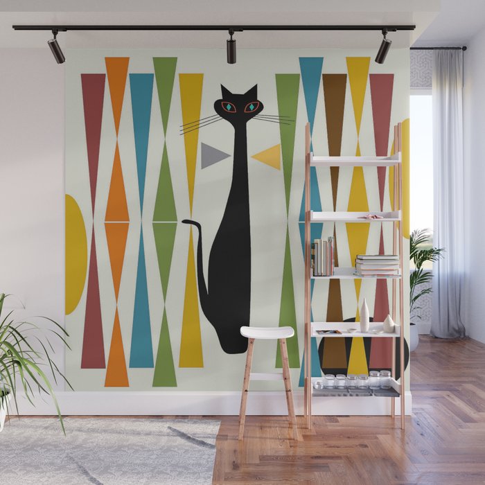 Mid-Century Modern Art Cat 2 Wall Mural Gallery Image 1