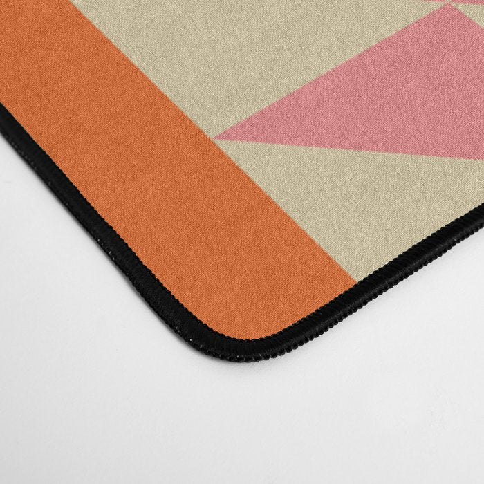 Bold Triangle Pattern in Pink and Orange Desk Mat Gallery Image 4