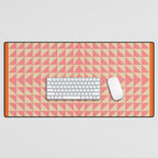 Bold Triangle Pattern in Pink and Orange Desk Mat Gallery Image 1