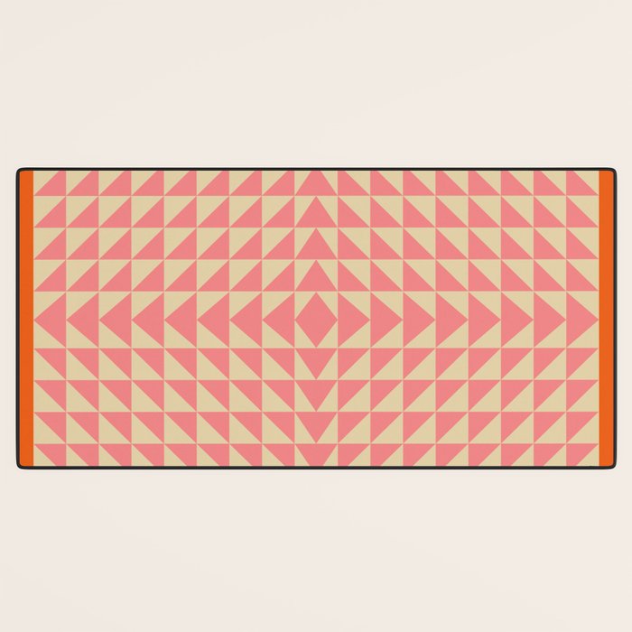 Bold Triangle Pattern in Pink and Orange Desk Mat Gallery Image 3