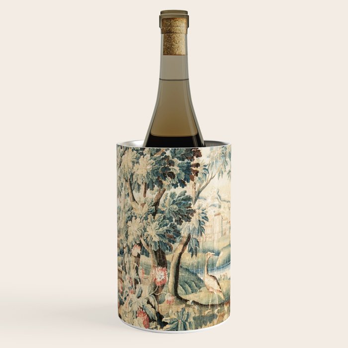 Antique 18th Century French Chateau Bird Garden Verdure Tapestry Wine Chiller Gallery Image 2