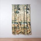 Antique 18th Century French Chateau Bird Garden Verdure Tapestry Window Curtain Gallery Image 3