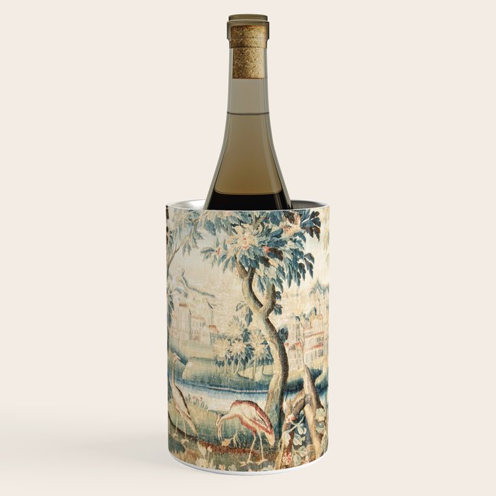 Antique 18th Century French Chateau Bird Garden Verdure Tapestry Wine Chiller Gallery Image 1