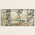 Antique 18th Century French Chateau Bird Garden Verdure Tapestry Desk Mat Gallery Image 3