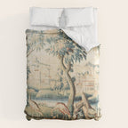 Antique 18th Century French Chateau Bird Garden Verdure Tapestry Comforter Gallery Image 6
