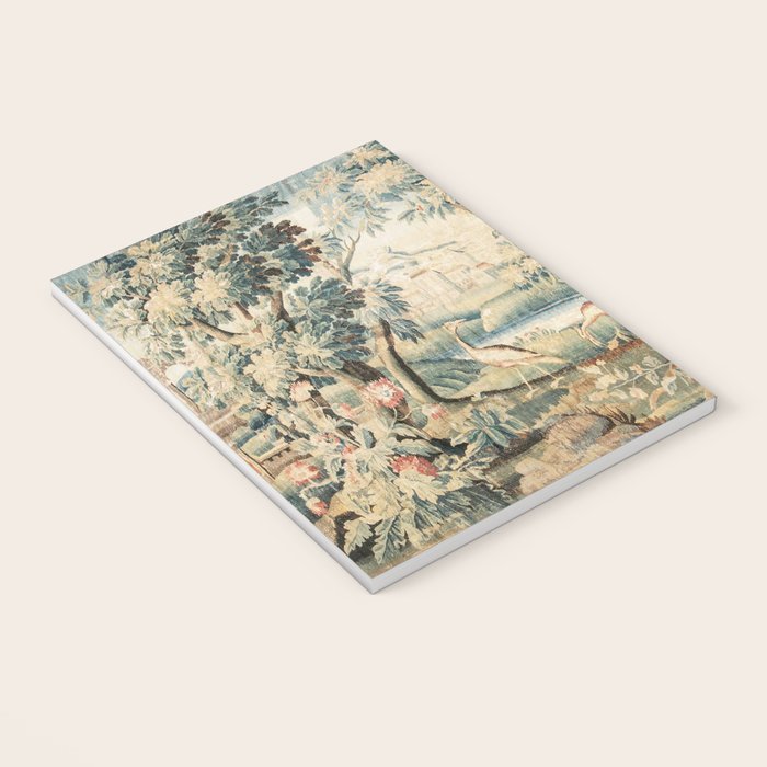 Antique 18th Century French Chateau Bird Garden Verdure Tapestry Notebook Gallery Image 3