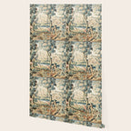 Antique 18th Century French Chateau Bird Garden Verdure Tapestry Wallpaper Gallery Image 2