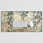 Antique 18th Century French Chateau Bird Garden Verdure Tapestry Desk Mat Gallery Image 1