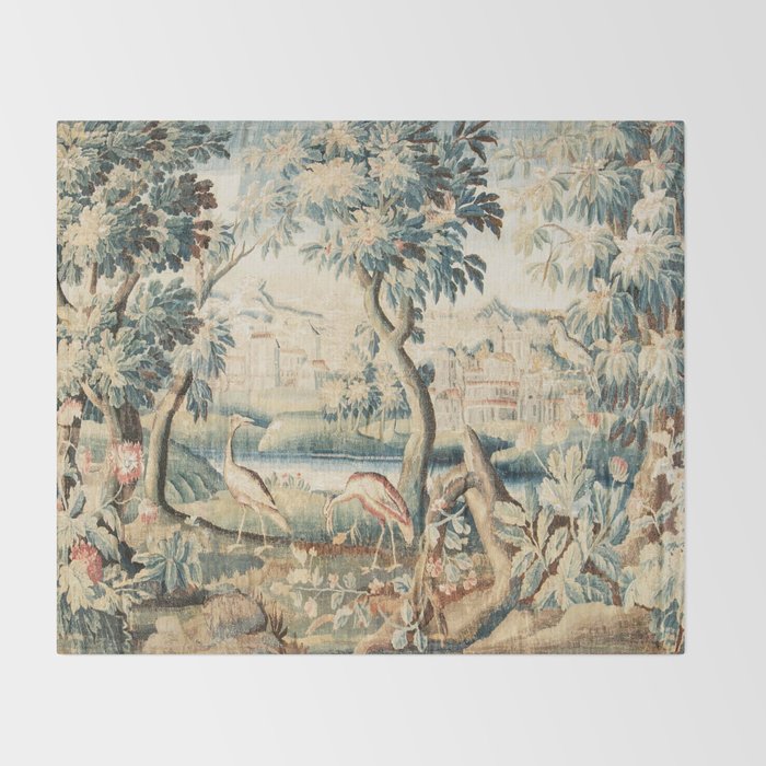 Antique 18th Century French Chateau Bird Garden Verdure Tapestry Throw Blanket Gallery Image 2