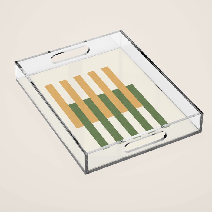 Lines Aligned - Gold Green Acrylic Tray Gallery Image 1
