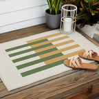 Lines Aligned - Gold Green Outdoor Rug Gallery Image 2