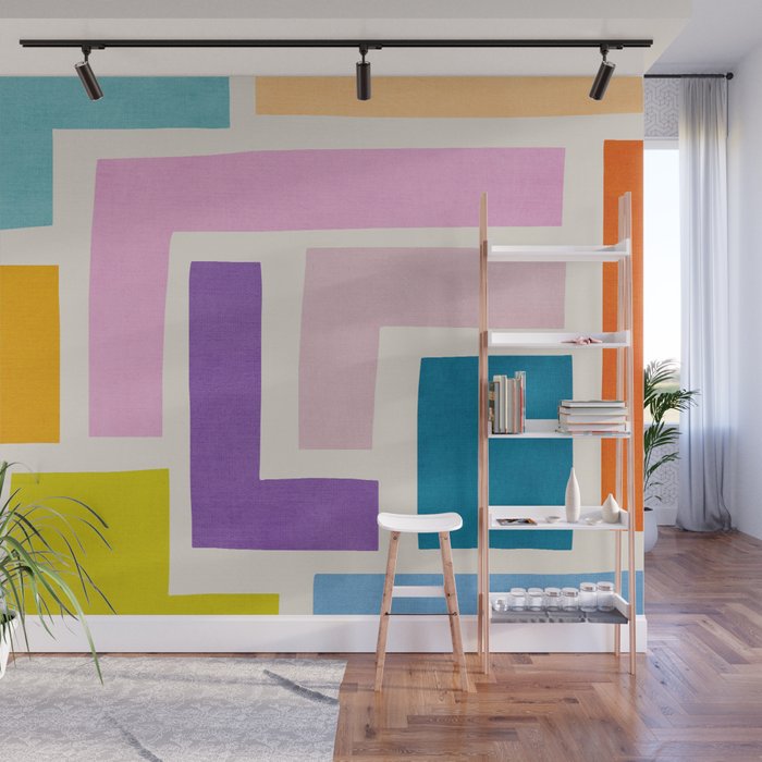 Pastel Colorful Modern Artwork Wall Mural Gallery Image 1